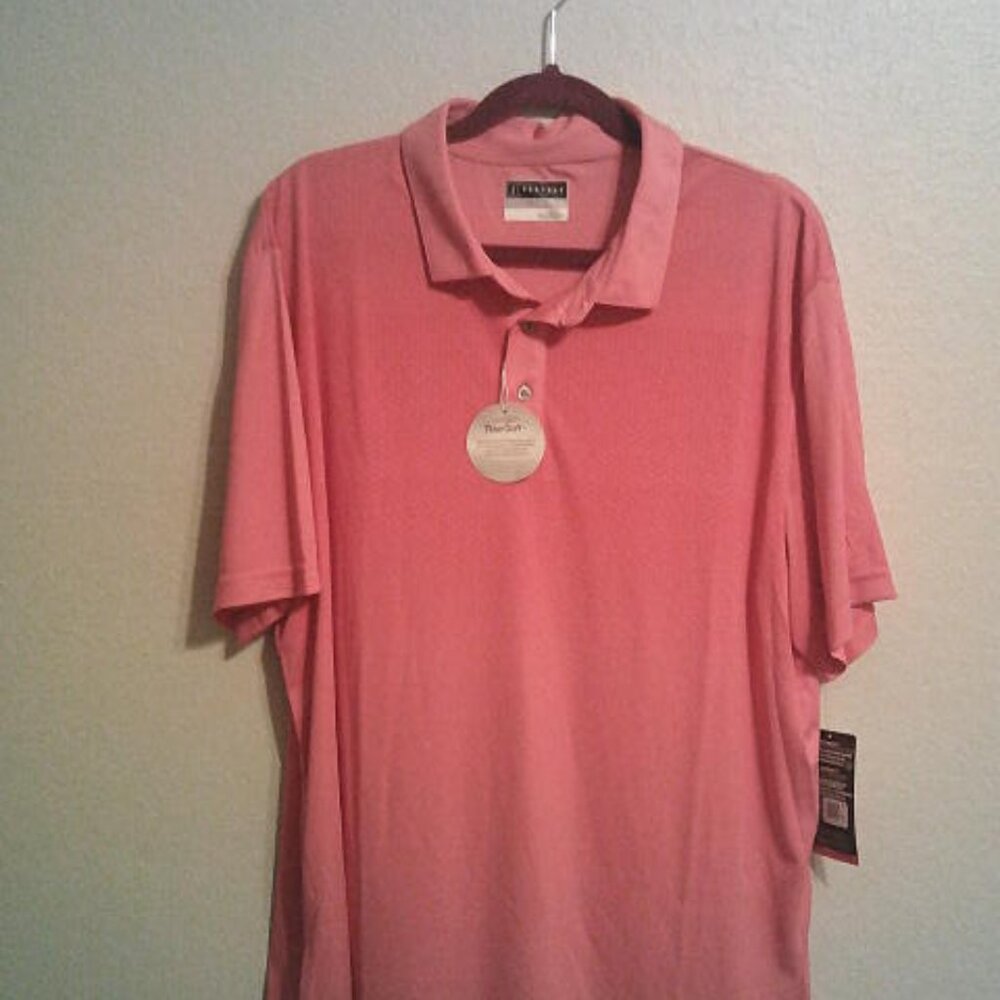 PGA Tour Tour Soft Pink Polo Shirt Men’s XXL Golf Polo Moisture-Wick